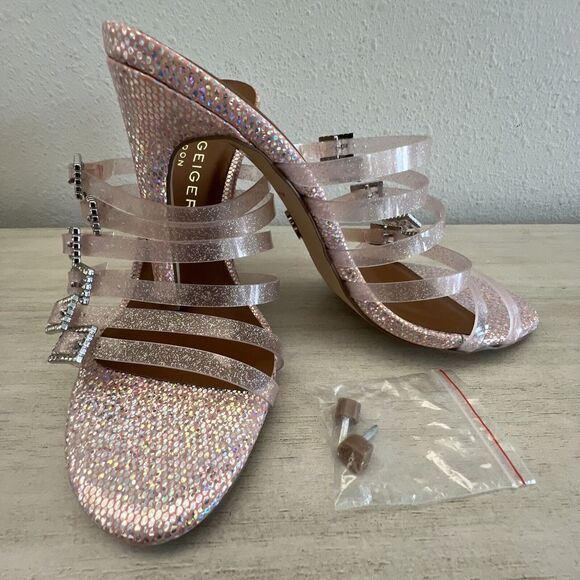 Kurt Geiger PIERRA VINYL MULE Pale Pink US 6 EUR 36 Party Heels - Picture 12 of 15